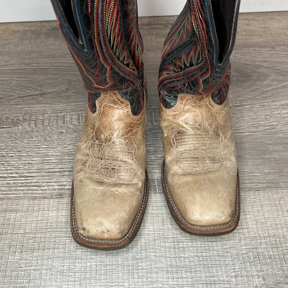 Ariat Mens Size 9.5 Leather Cowboy Square Toe Western Rancher Boots ATS 10016280 - Picture 3 of 8
